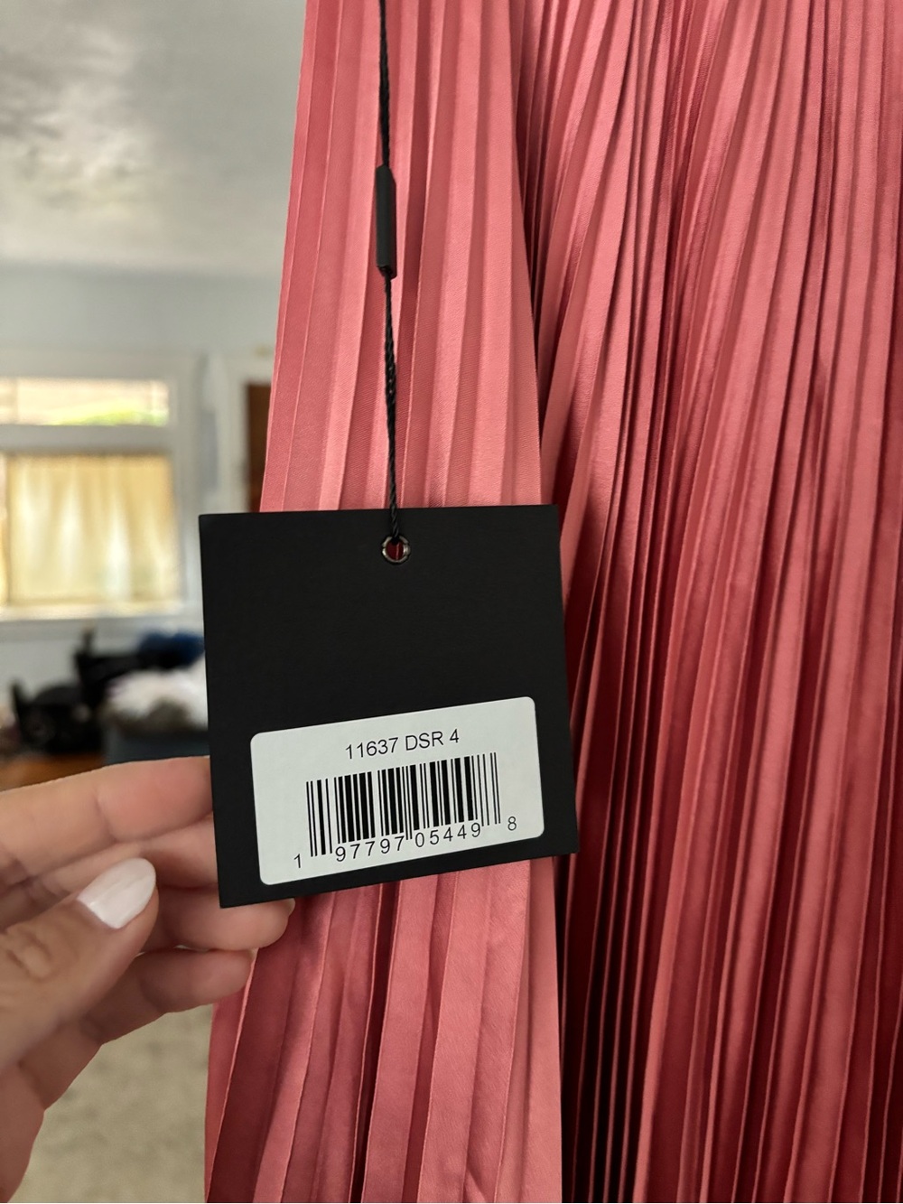 Mac Duggal Pleated Satin Maxi Dress - Rose Pink - Picture 3 of 6